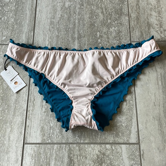 Shade & Shore,XL(16-18),oceanblue,low coverage,cheeky,ruffled all over,for women - Picture 3 of 4